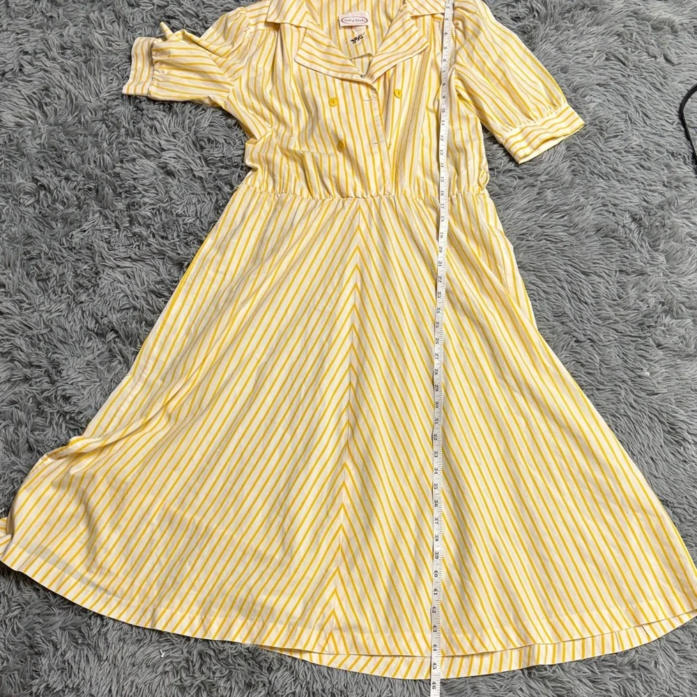 Vintage 60’s Yellow Striped Midi Dress - Picture 13 of 16